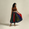 Multicolor - Bandhani Tie-Dye Patchwork Cotton Short Skirt 35