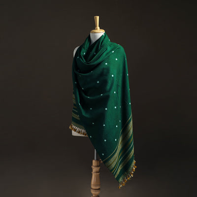 Kutch Handwoven Merino Wool Bandhani Tie-Dye Shawl 16
