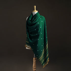Kutch Handwoven Merino Wool Bandhani Tie-Dye Shawl 16