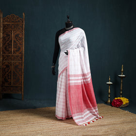 Bengal Handwoven Pure Cotton Check Saree for Durga Puja 10
