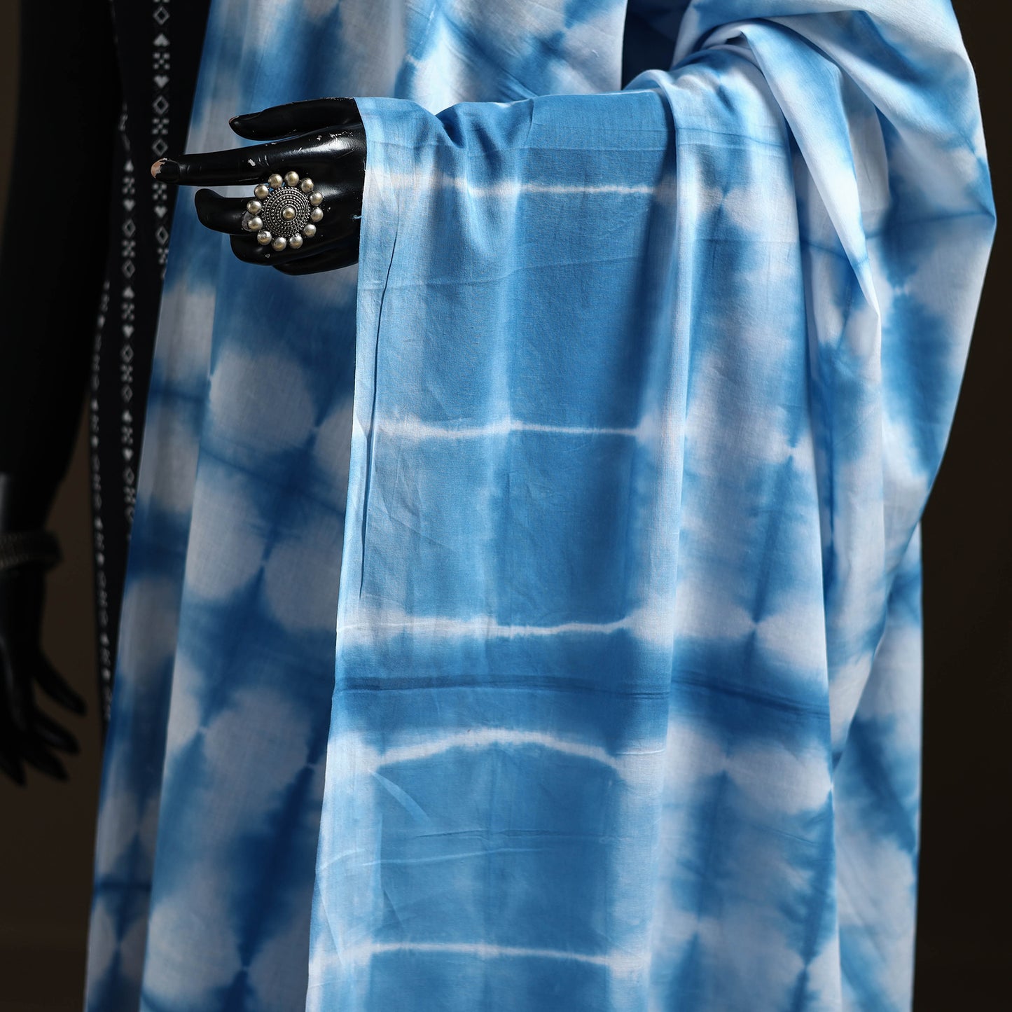 Shibori Tie-Dye Cotton Dupatta with Tassels 40