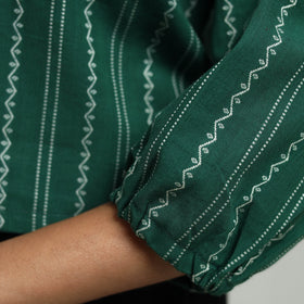 Green - Cotton Jacquard Crop Top 02