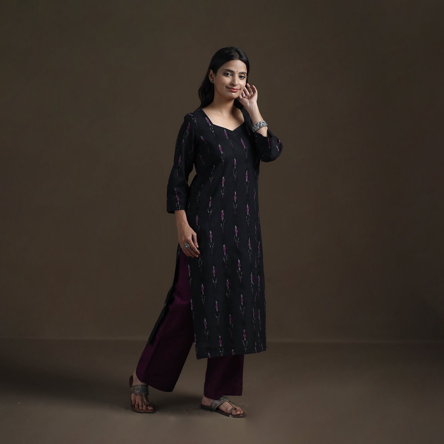 Pochampally Ikat Cotton Straight Kurta for Women 17