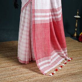 Bengal Handwoven Pure Cotton Check Saree for Durga Puja 10