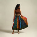Multicolor - Bandhani Tie-Dye Patchwork Cotton Short Skirt 36