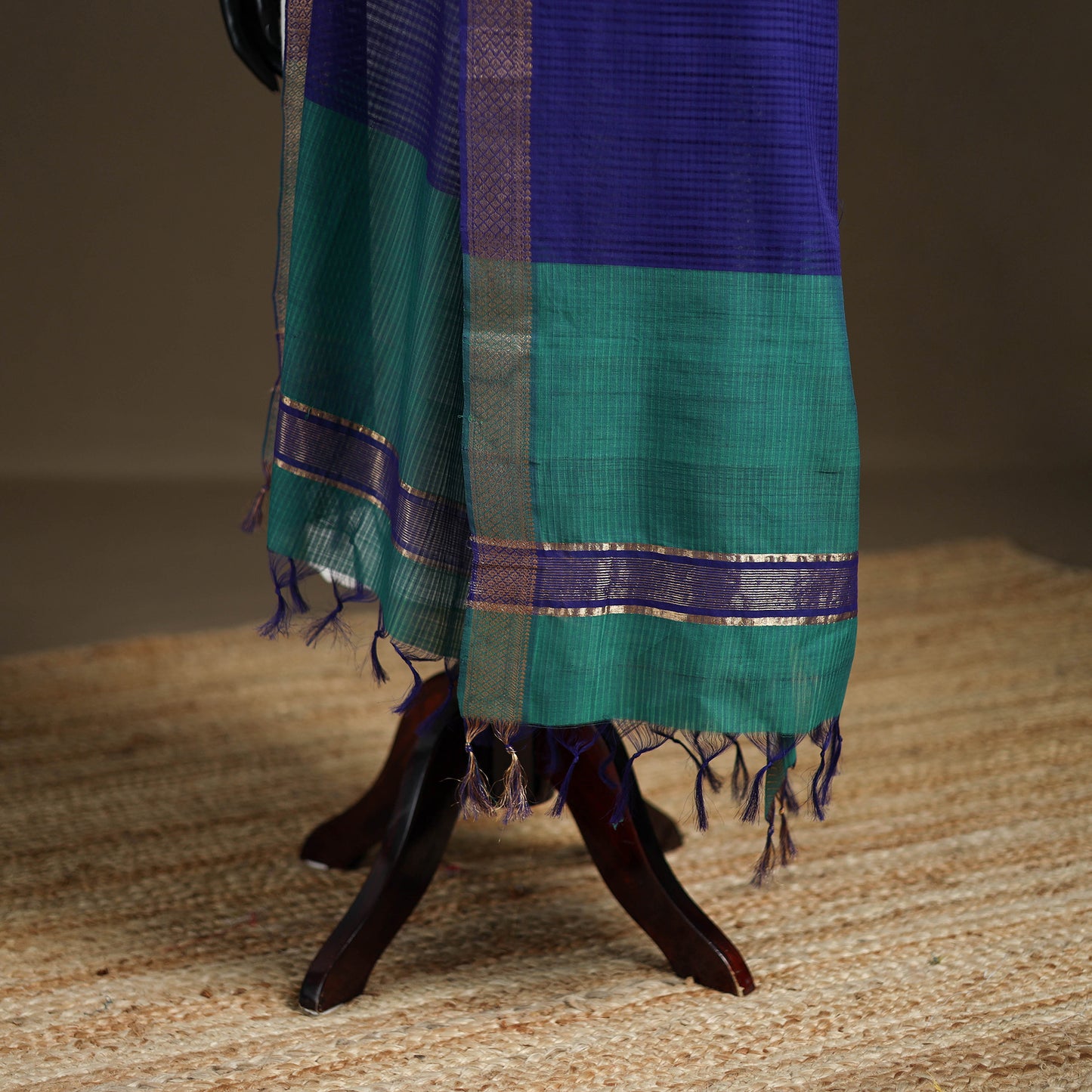 Pure Handloom Cotton Nizam Zari Border Mangalagiri Dupatta 52