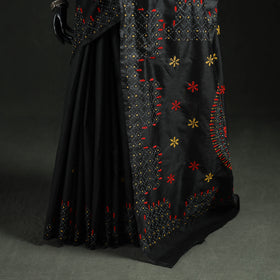 Hand Embroidered Silk Saree 16