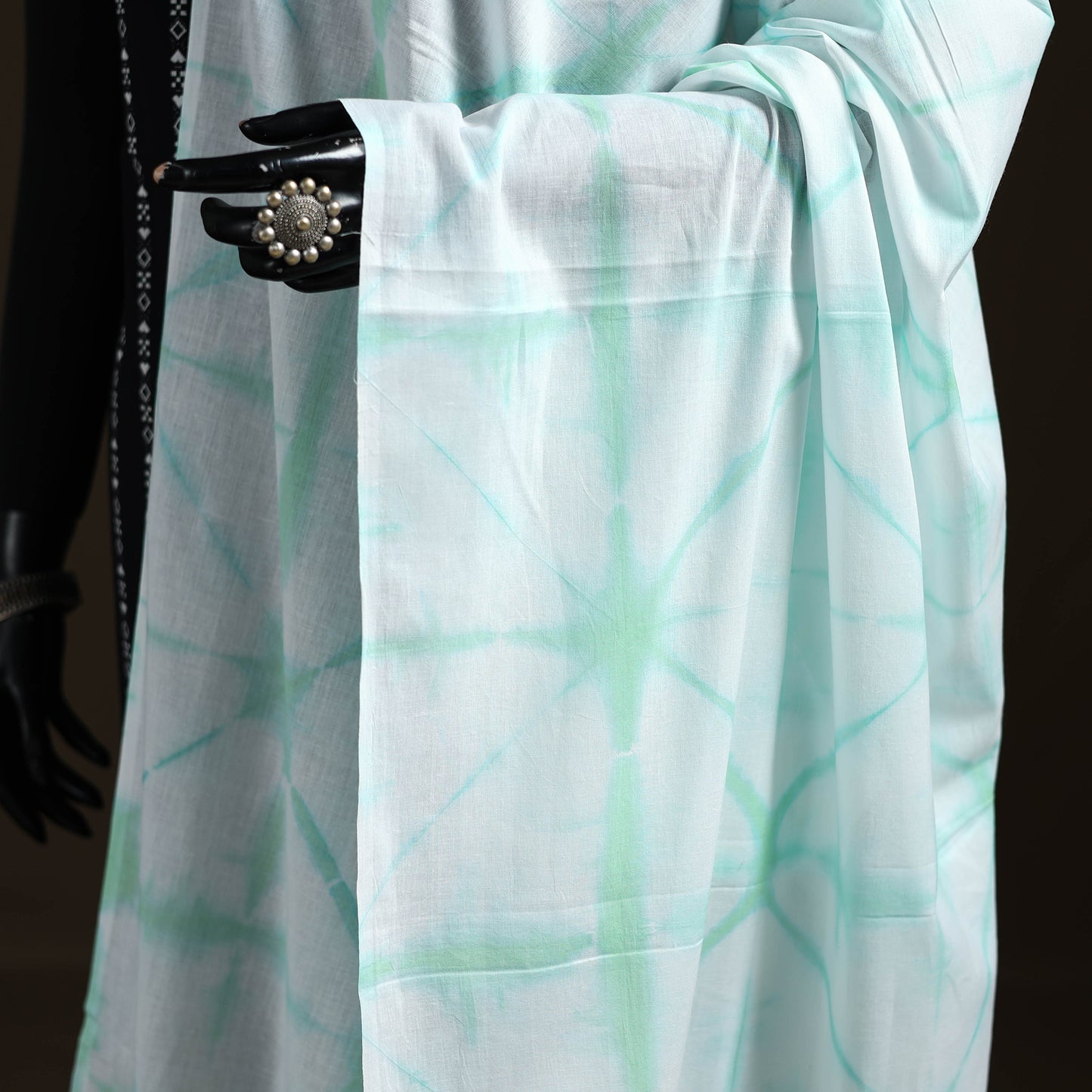 Shibori Tie-Dye Cotton Dupatta with Tassels 42