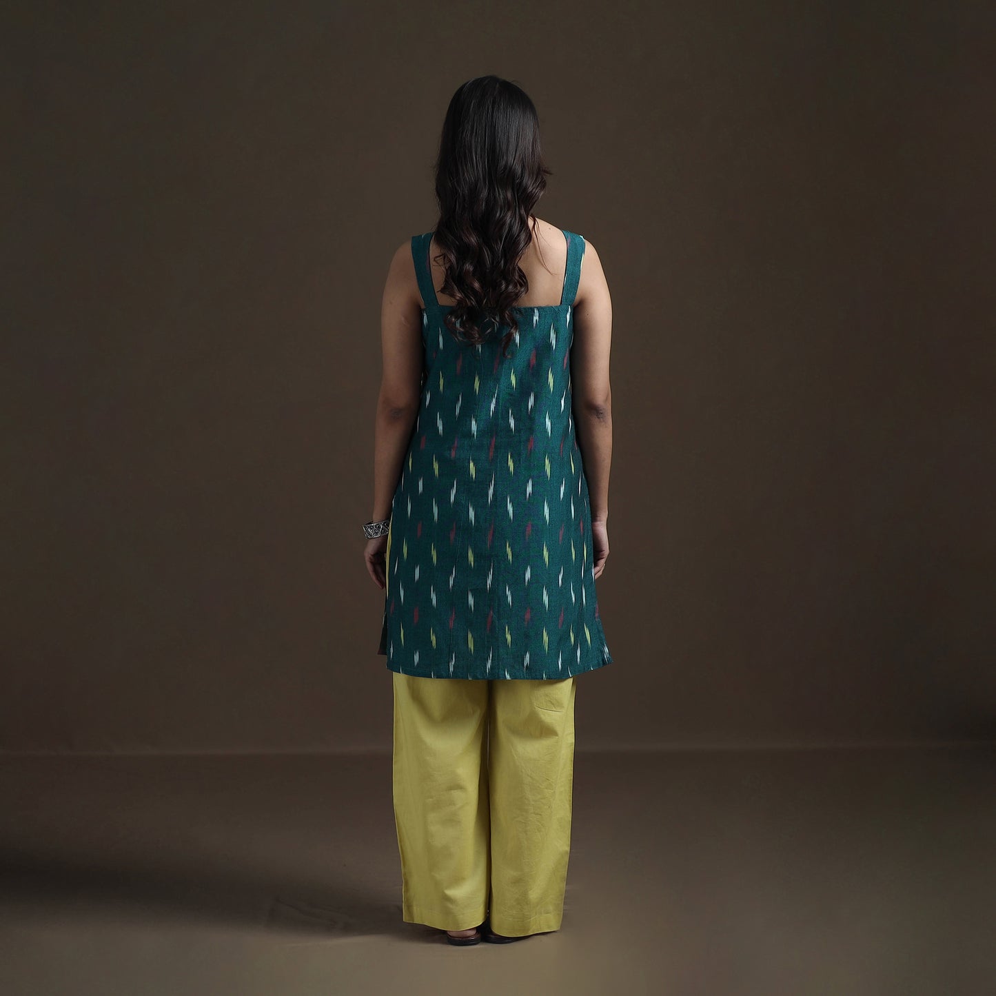 Pochampally Ikat Cotton Sleeveless Short Kurta for Women 30