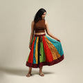 Multicolor - Bandhani Tie-Dye Patchwork Cotton Short Skirt 37