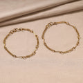 Yellow - handmade molded brass anklet (pair) 06