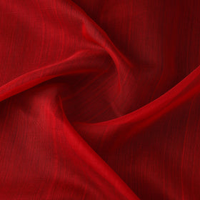 Red - handloom silk cotton plain chanderi fabric 03