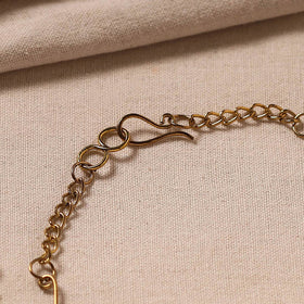 Yellow - handmade molded brass anklet (pair) 06