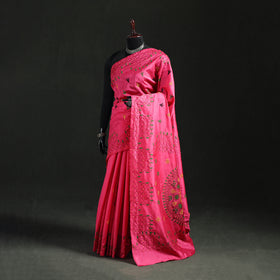 Hand Embroidered Silk Saree 17