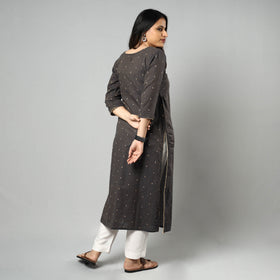 Buy Jacquard Cotton Long Kurta for Women