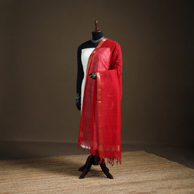Pure Handloom Cotton Nizam Zari Border Mangalagiri Dupatta 54