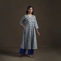 Cotton A-Line Pochampally Ikat Kurta for Women 04