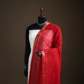 Pure Handloom Cotton Nizam Zari Border Mangalagiri Dupatta 54