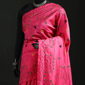 Hand Embroidered Silk Saree 17