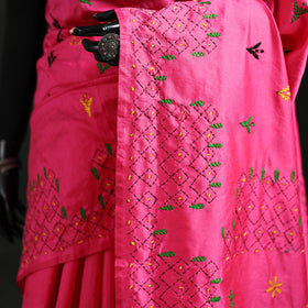 Hand Embroidered Silk Saree 17
