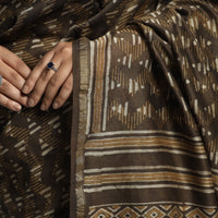 block printed silk saree