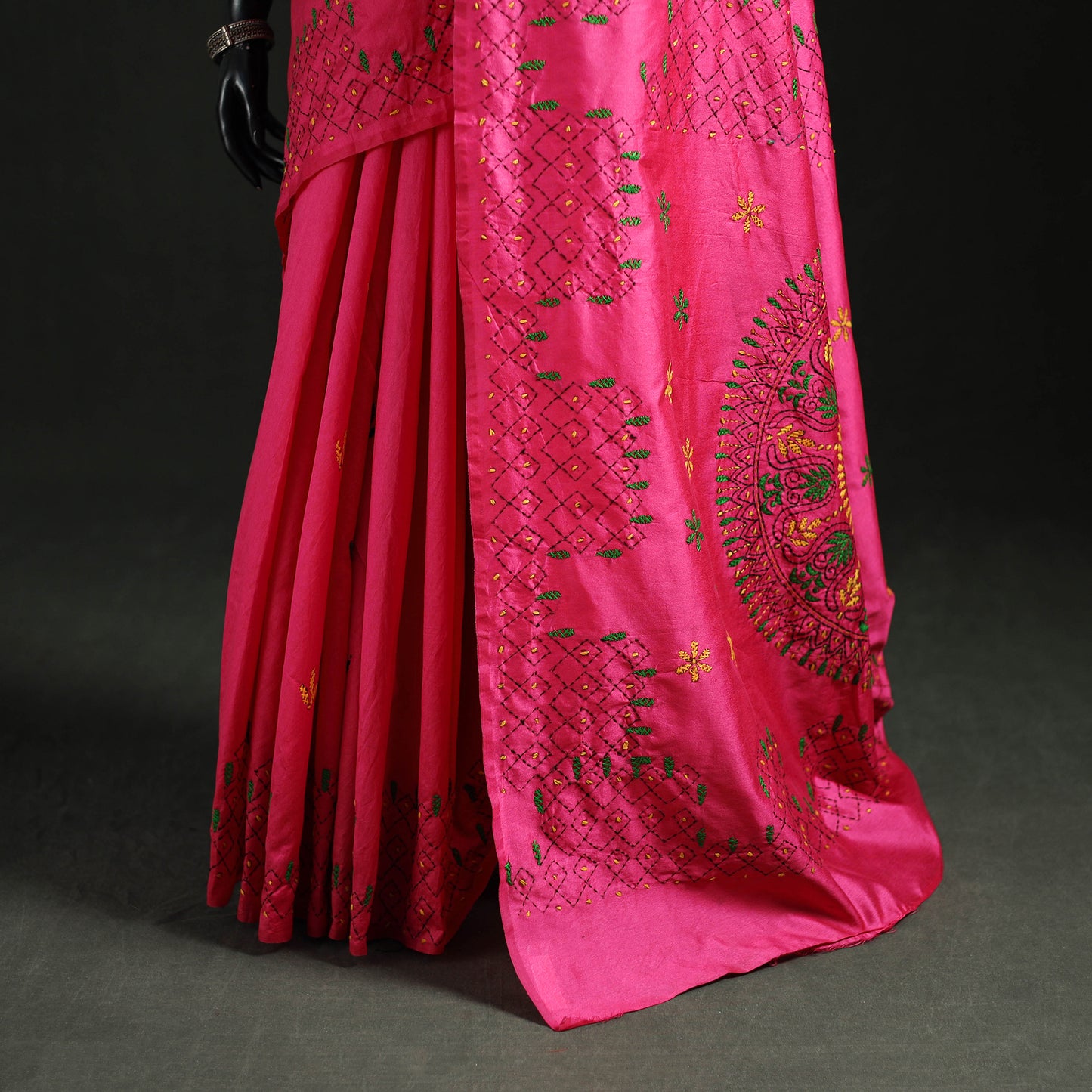 Hand Embroidered Silk Saree 17