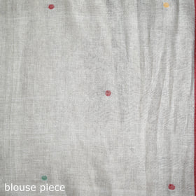 Handwoven Pure Cotton Phulia Jamdani Saree for Durga Puja 11