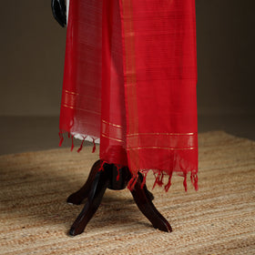 Pure Handloom Cotton Nizam Zari Border Mangalagiri Dupatta 54