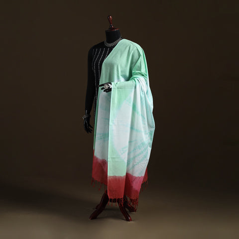 Shibori Tie-Dye Cotton Dupatta with Tassels 44