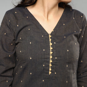 Buy Jacquard Cotton Long Kurta for Women