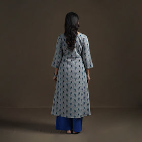 Cotton A-Line Pochampally Ikat Kurta for Women 04