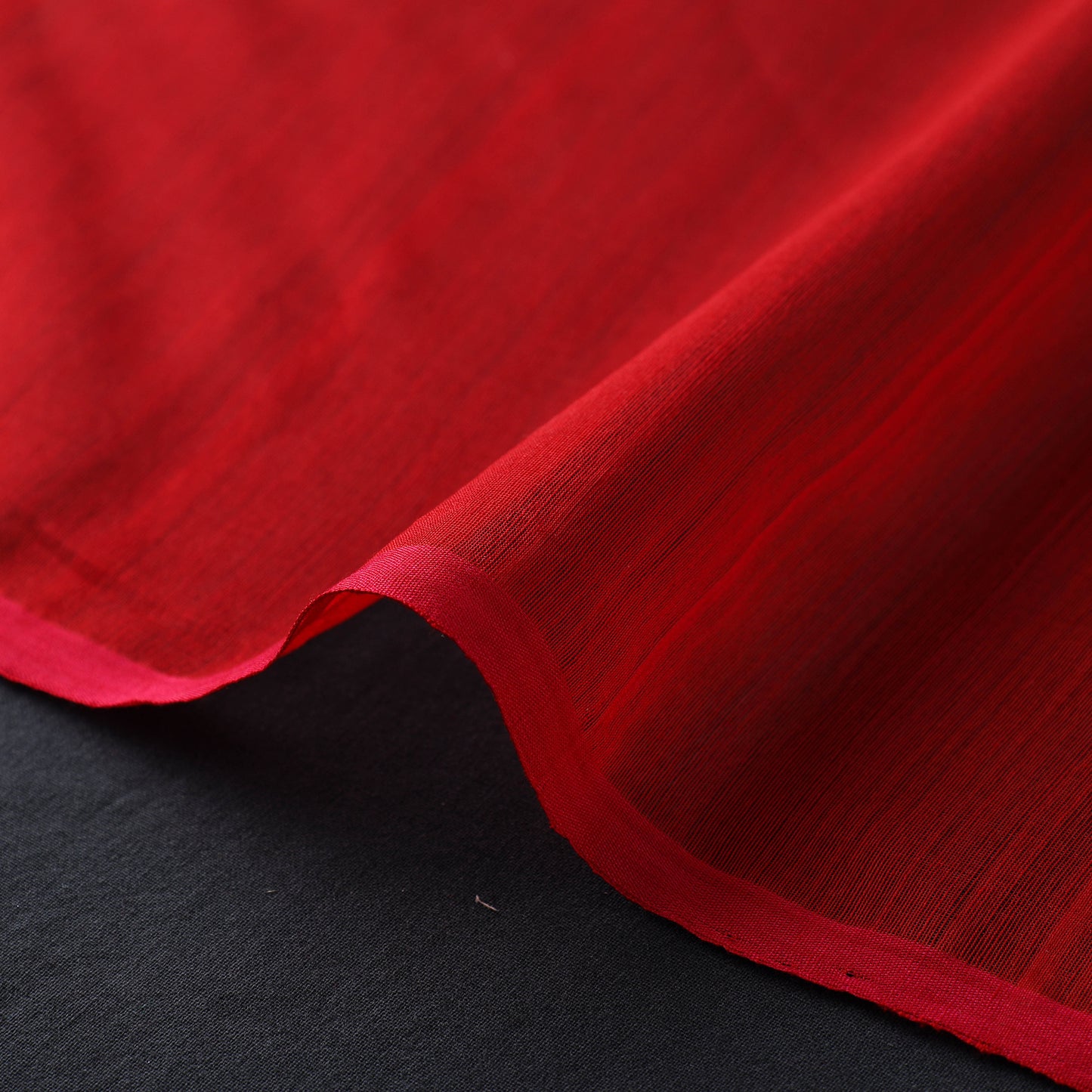 Red - handloom silk cotton plain chanderi fabric 03