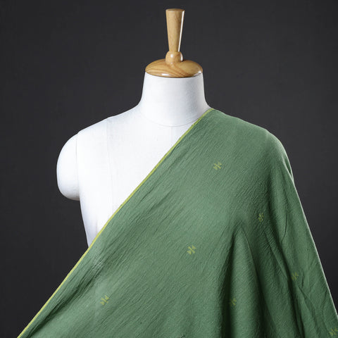 Green - Organic Kala Cotton Handloom Buti Fabric 01