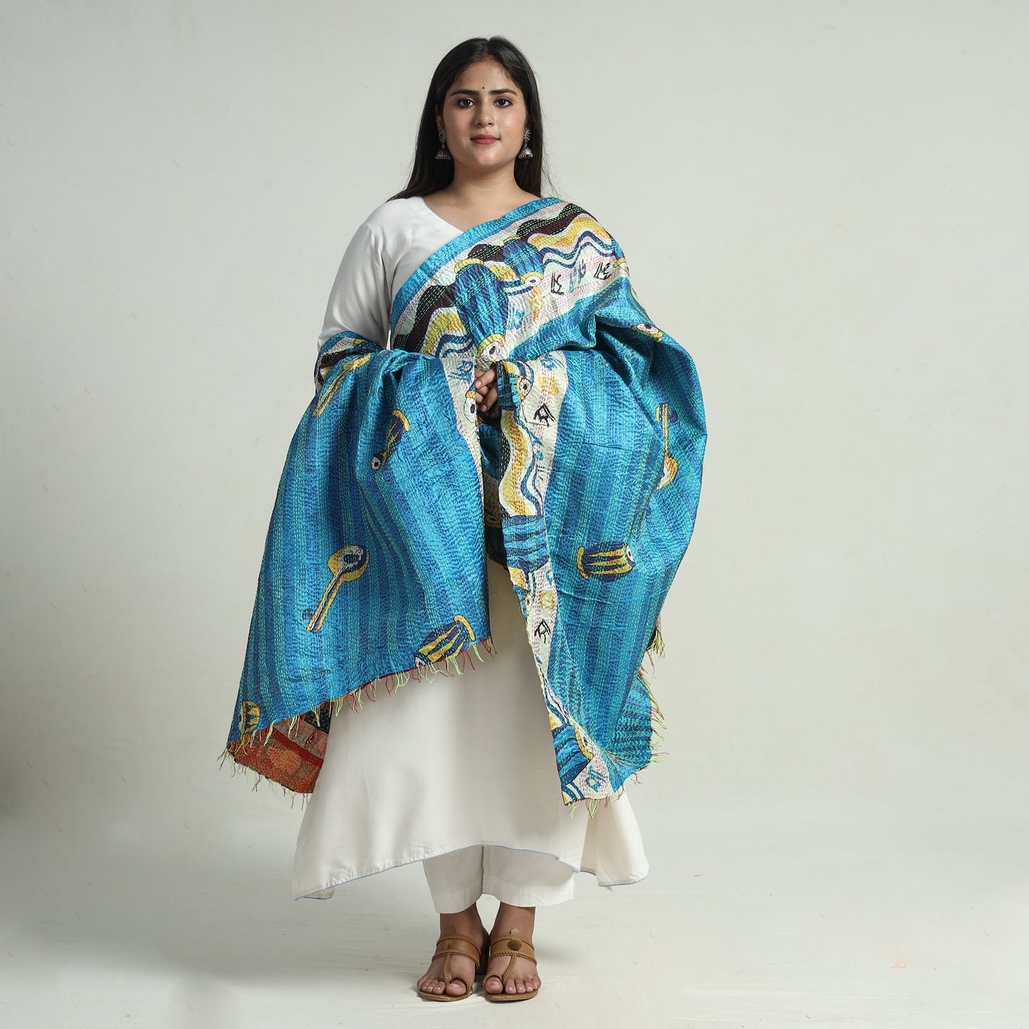 kantha embroidery dupatta