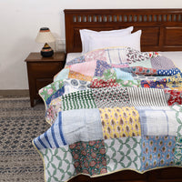 Single - Reversible Sanganeri Patchwork Cotton Quilt 40