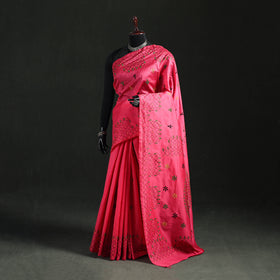 Hand Embroidered Silk Saree 18