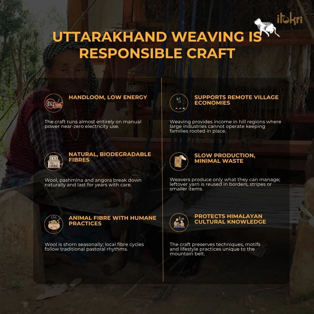 Kumaun Handwoven Pure Merino Wool Stole 78
