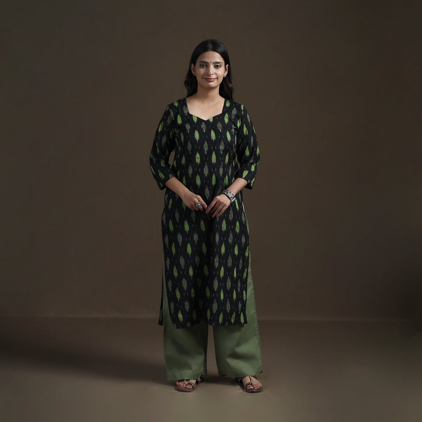 Pochampally Ikat Cotton Straight Kurta for Women 20