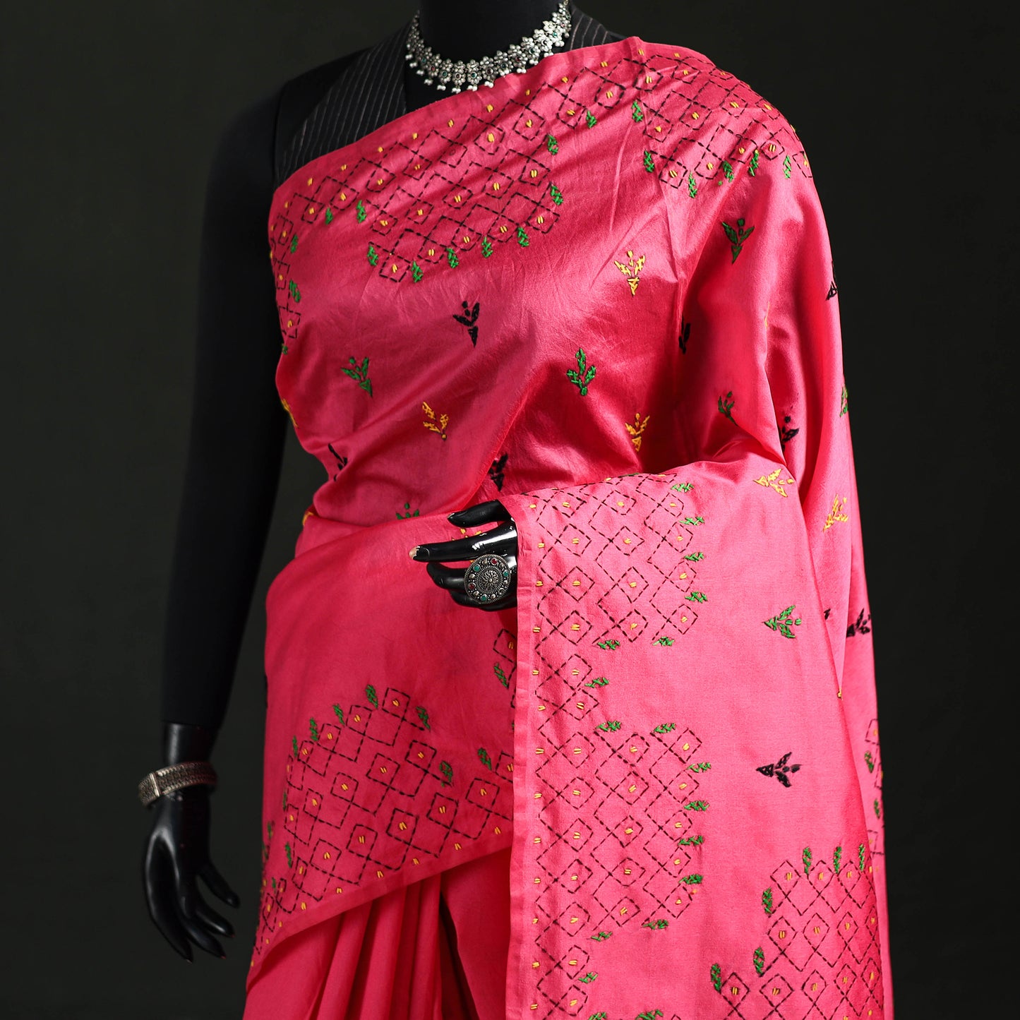 Hand Embroidered Silk Saree 18