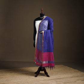 Pure Handloom Cotton Nizam Zari Border Mangalagiri Dupatta 56