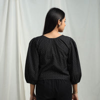 Black - Cotton Jacquard Crop Top 01