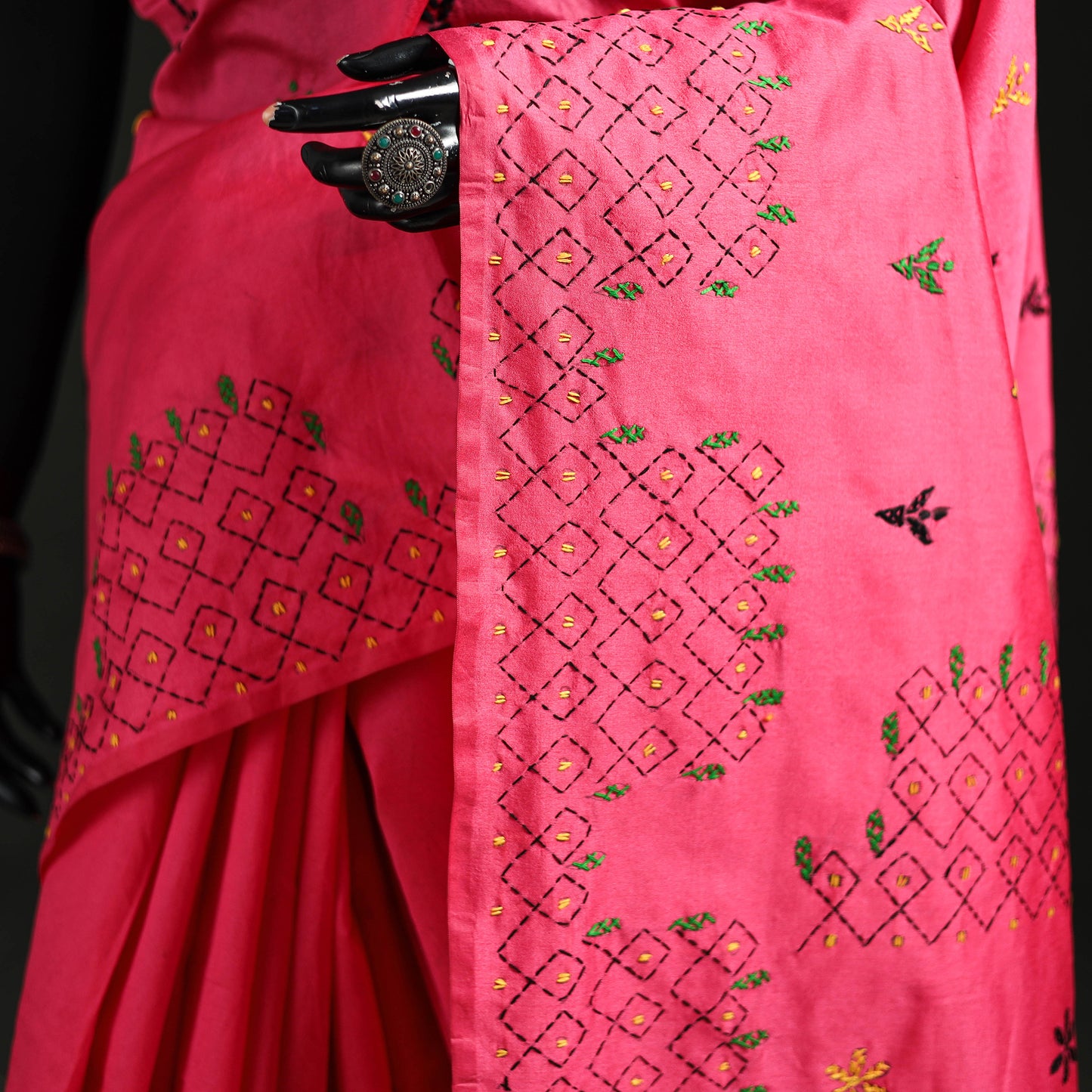 Hand Embroidered Silk Saree 18