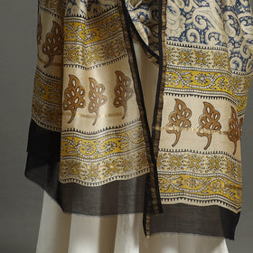 Blue - chanderi silk bagru dupatta 10 - handcrafted