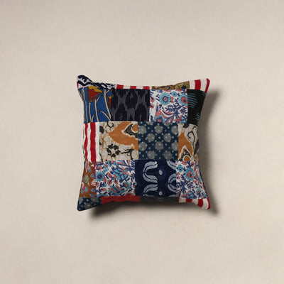 Handcrafted Patchwork Cushion Cover (16 x 16 in) 23
