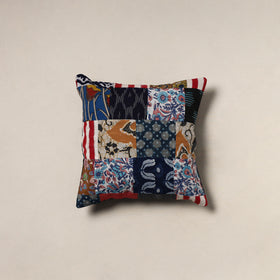 Handcrafted Patchwork Cushion Cover (16 x 16 in) 23