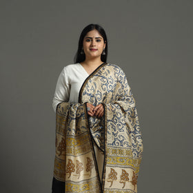 Blue - chanderi silk bagru dupatta 10 - handcrafted