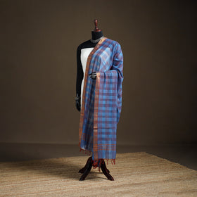 Pure Handloom Cotton Nizam Zari Border Mangalagiri Dupatta 57