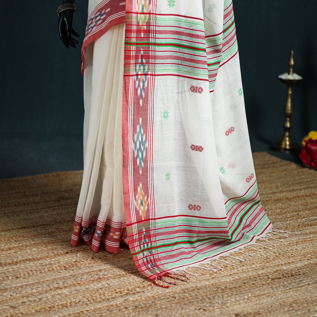 Bengal Handwoven Pure Cotton Begumpuri Saree for Durga Puja 13