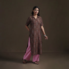 Pochampally Ikat Cotton Straight Kurta for Women 12