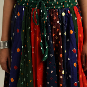 Multicolor - Bandhani Tie-Dye Patchwork Cotton Short Skirt 39